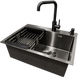 Комплект кухонной мойки Kraft NANO BLACK PVD HS60*45 (3.0/1.0 мм) Decor CS25143 фото 3