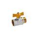 Кран кульовий для газу Valves 3/4" ВЗ PN30 жовтий метелик, нікельований CV028347 фото 3