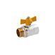 Кран кульовий для газу Valves 3/4" ВЗ PN30 жовтий метелик, нікельований CV028347 фото 1
