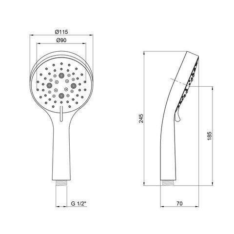 Лейка для ручного душа Qtap Rucni 115 мм округлая QTRUCA115O3PCW Chrome/White SD00042031 фото