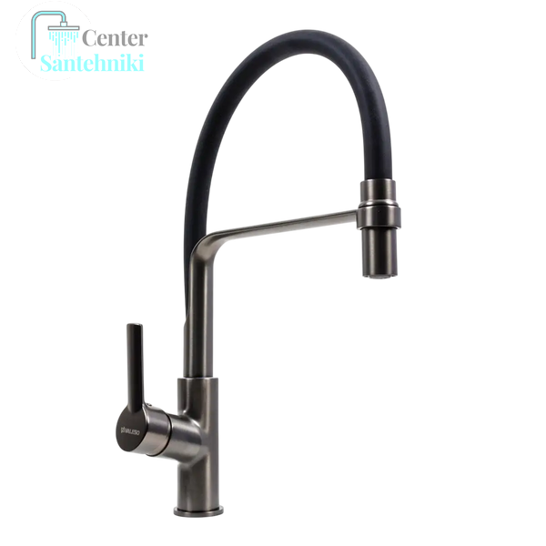 Комплект кухонной мойки Kraft NANO BLACK PVD HS60*45 (3.0/1.0 мм) декор CS25244 фото