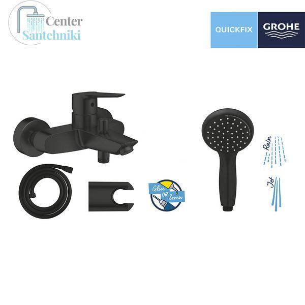 Змішувач для ванни Grohe QuickFix Start Black UA30330701 CV032747 фото