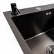Кухонная мойка CM 65*50 L PVD черная VALESO Handmade 3.0/1.0 44561 фото 3