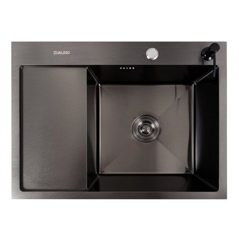 Кухонная мойка CM 65*50 R PVD черная VALESO Handmade 3.0/1.0 44562 фото