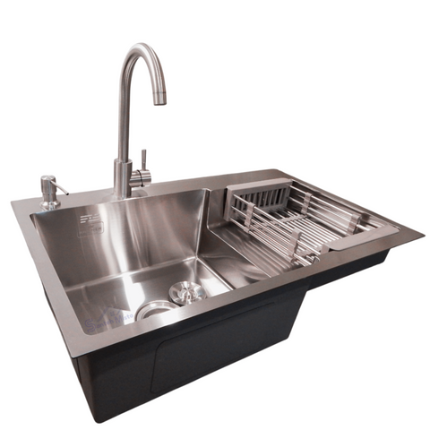Кухонная мойка 4-в-1 (комплект) Kraft 780х480 RHM (3.0/1.0 мм) CS25295 фото