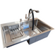 Кухонная мойка 4-в-1 (комплект) Kraft Handmade HS L 780х480 (3.0/1.0 мм) CS25301 фото 4
