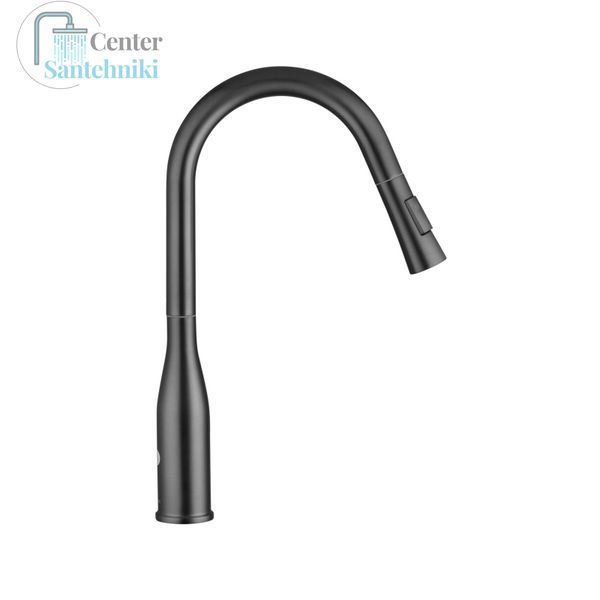 Комплект кухонної мийки Kraft HM 50х50 NANO BLACK PVD (3.0/1.0 мм) DEKOR SМ7014 фото