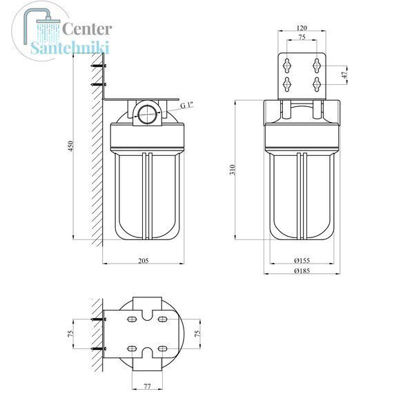 Фильтр магистральный SantehPlast BB10-1" CV036569 фото
