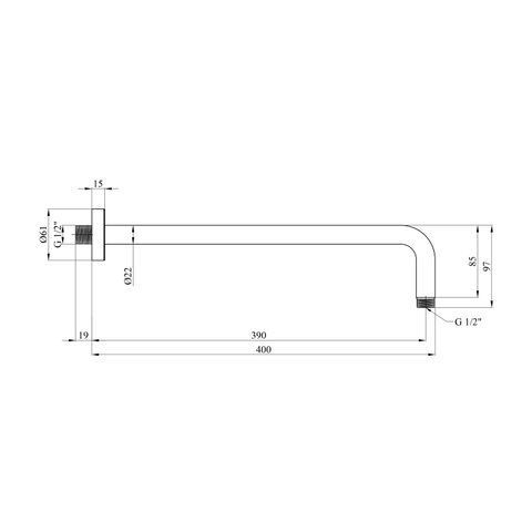 Тримач для душу Kroner Element 2142111423Z-5301 CV036169 фото