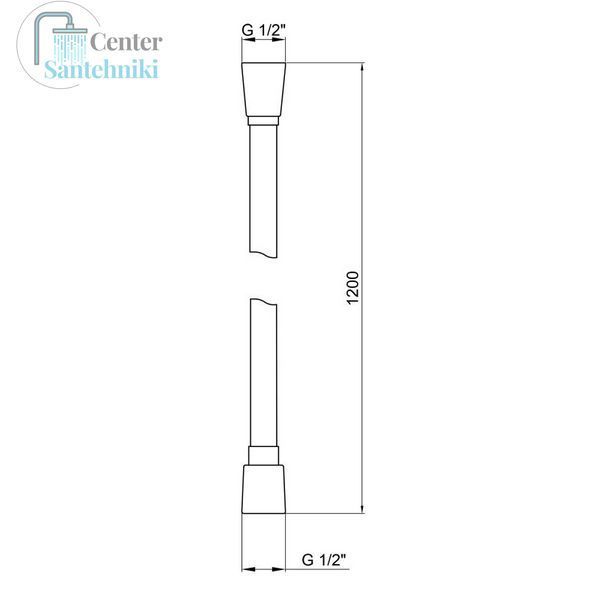 Шланг для душу Kroner KRM - C608 Anti-Twist 120 см CV029961 фото