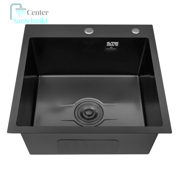 Комплект кухонної мийки Kroner KRP Derby - 5050HM PVD (2,5/0,5 мм) Decor CS25102 фото