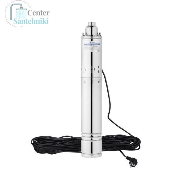 Насос глубинный шнековый Agua 4S QGD2,4-130-0,75 Hmax 130 м Qmax 40 л/мин P 750 Вт со встроенным конденсатором CV035074 фото