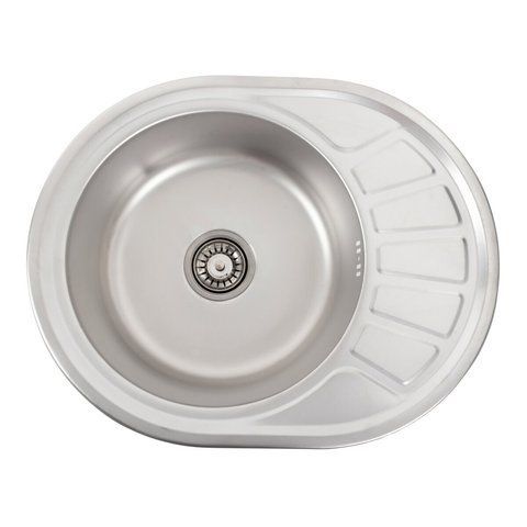 Кухонна мийка з нержавіючої сталі Platinum ДЕКОР 5745 L (0,8/180 мм) 11640 фото