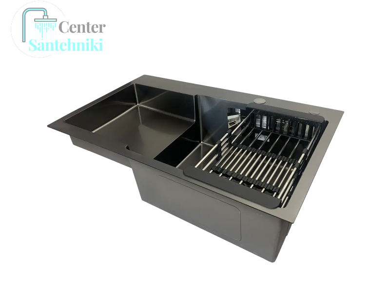 Комплект кухонної мийки KRP Schwarze - 7848RHM PVD CS0331 фото