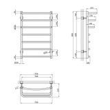 Сушарка для рушників водяна Kroner KRP Prima WT800x500-7 CV036311 фото