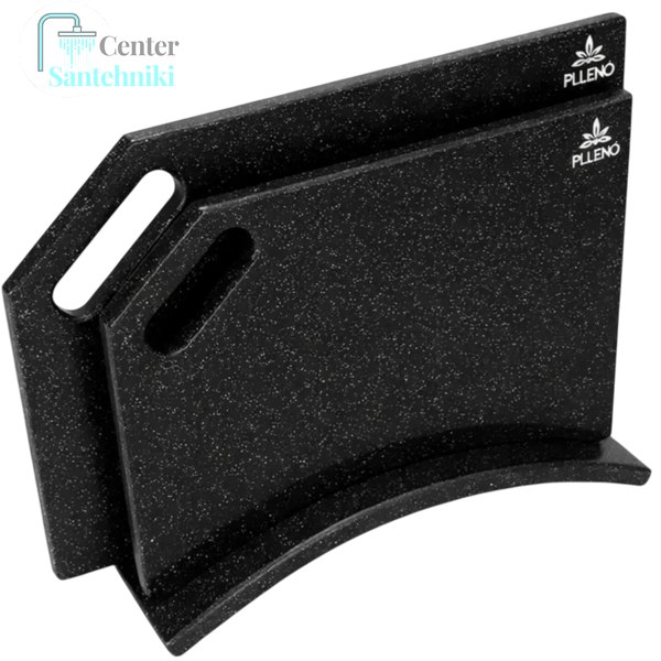 Комплект кухонной мойки Kraft NANO BLACK PVD HS60*45 (3.0/1.0 мм) декор CS25305 фото