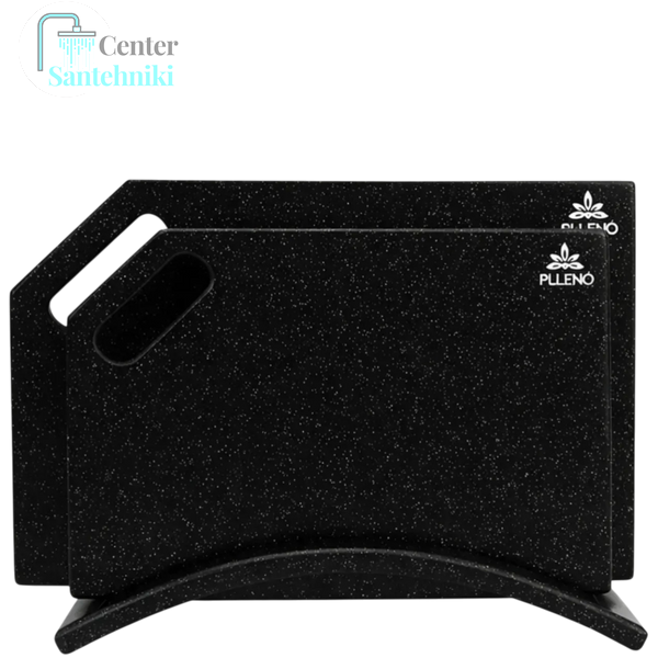 Комплект кухонной мойки Kraft NANO BLACK PVD HS60*45 (3.0/1.0 мм) декор CS25305 фото