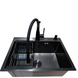 Комплект кухонной мойки Kraft NANO BLACK PVD HS60*45 (3.0/1.0 мм) декор CS25305 фото 9
